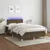 Produktbild 5 för Ramsäng med madrass & LED mörkbrun 120x190 cm tyg