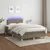 Produktbild 5 för Ramsäng med madrass & LED taupe 120x190 cm tyg
