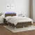 Produktbild 5 för Ramsäng med madrass & LED mörkbrun 120x190 cm tyg
