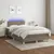 Produktbild 5 för Ramsäng med madrass & LED taupe 120x190 cm tyg