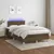 Produktbild 4 för Ramsäng med madrass & LED mörkbrun 120x190 cm tyg