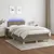 Produktbild 4 för Ramsäng med madrass & LED taupe 120x190 cm tyg