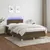 Produktbild 4 för Ramsäng med madrass & LED mörkbrun 120x190 cm tyg