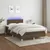 Produktbild 4 för Ramsäng med madrass & LED mörkbrun 120x190 cm tyg