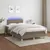 Produktbild 4 för Ramsäng med madrass & LED taupe 120x190 cm tyg