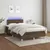 Produktbild 4 för Ramsäng med madrass & LED mörkbrun 120x190 cm tyg