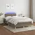 Produktbild 4 för Ramsäng med madrass & LED taupe 120x190 cm tyg