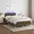 Produktbild 4 för Ramsäng med madrass & LED mörkbrun 120x190 cm tyg
