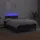 Ramsäng med madrass & LED svart 120x190 cm konstläder