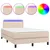 Produktbild 2 för Ramsäng med madrass & LED cappuccino 120x190 cm konstläder