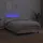 Ramsäng med madrass & LED cappuccino 120x190 cm konstläder