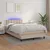 Produktbild 5 för Ramsäng med madrass & LED cappuccino 120x190 cm konstläder