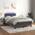 Produktbild 5 för Ramsäng med madrass & LED mörkgrå 120x190 cm sammet