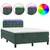 Produktbild 2 för Ramsäng med madrass & LED mörkgrön 120x190 cm sammet