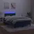 Produktbild 4 för Ramsäng med madrass & LED mörkblå 120x190 cm sammet