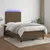 Produktbild 5 för Ramsäng med madrass & LED mörkbrun 120x190 cm tyg