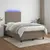 Produktbild 5 för Ramsäng med madrass & LED taupe 120x190 cm tyg