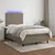 Produktbild 5 för Ramsäng med madrass & LED taupe 120x190 cm tyg