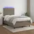 Produktbild 5 för Ramsäng med madrass & LED taupe 120x190 cm tyg