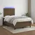 Produktbild 5 för Ramsäng med madrass & LED mörkbrun 120x190 cm tyg
