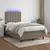 Produktbild 5 för Ramsäng med madrass & LED taupe 120x190 cm tyg