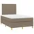 Produktbild 3 för Ramsäng med madrass & LED taupe 120x190 cm tyg