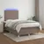 Produktbild 5 för Ramsäng med madrass & LED taupe 120x190 cm tyg