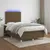 Produktbild 5 för Ramsäng med madrass & LED mörkbrun 120x190 cm tyg