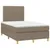 Produktbild 3 för Ramsäng med madrass & LED taupe 120x190 cm tyg