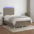 Produktbild 5 för Ramsäng med madrass & LED taupe 120x190 cm tyg