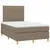 Produktbild 3 för Ramsäng med madrass & LED taupe 120x190 cm tyg