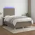Produktbild 5 för Ramsäng med madrass & LED taupe 120x190 cm tyg