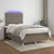 Produktbild 5 för Ramsäng med madrass & LED taupe 120x190 cm tyg