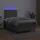 Ramsäng med madrass & LED grå 120x190 cm konstläder
