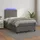 Ramsäng med madrass & LED grå 120x190 cm konstläder