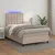 Produktbild 5 för Ramsäng med madrass & LED cappuccino 120x190 cm konstläder