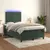Produktbild 5 för Ramsäng med madrass & LED mörkgrön 120x190 cm sammet