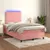 Produktbild 5 för Ramsäng med madrass & LED rosa 120x190 cm sammet