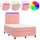 Ramsäng med madrass & LED rosa 120x190 cm sammet
