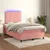 Produktbild 5 för Ramsäng med madrass & LED rosa 120x190 cm sammet