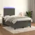 Produktbild 5 för Ramsäng med madrass & LED mörkgrå 120x190 cm sammet