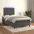 Produktbild 5 för Ramsäng med madrass & LED mörkgrå 120x190 cm sammet