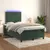 Produktbild 5 för Ramsäng med madrass & LED mörkgrön 120x190 cm sammet