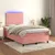 Produktbild 5 för Ramsäng med madrass & LED rosa 120x190 cm sammet