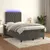 Produktbild 5 för Ramsäng med madrass & LED mörkgrå 120x190 cm sammet