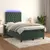 Produktbild 5 för Ramsäng med madrass & LED mörkgrön 120x190 cm sammet