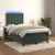 Produktbild 5 för Ramsäng med madrass & LED mörkgrön 120x190 cm sammet