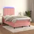 Produktbild 5 för Ramsäng med madrass & LED rosa 120x190 cm sammet