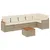 Produktbild 2 för Matgrupp för trädgården med dynor 7 delar beige konstrotting