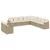 Produktbild 2 för Loungegrupp för trädgården m. dynor 11 delar beige konstrotting